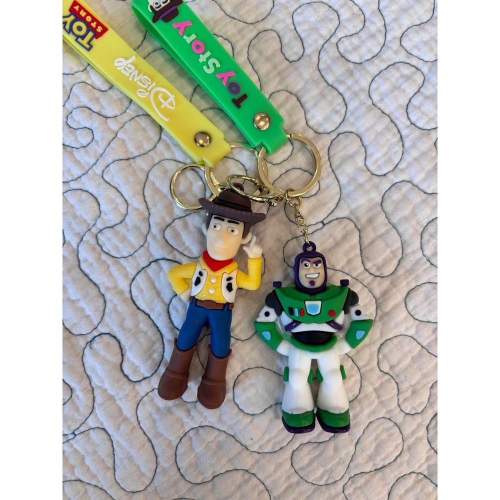 Disney Toy Story Woody and Buzz Lightyear 3D Rubber Keychain Set